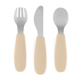 Set complet tacamuri, Petite&Mars, Take&Match, Din silicon si otel inoxidabil, Fara BPA, 12 luni+, Bej