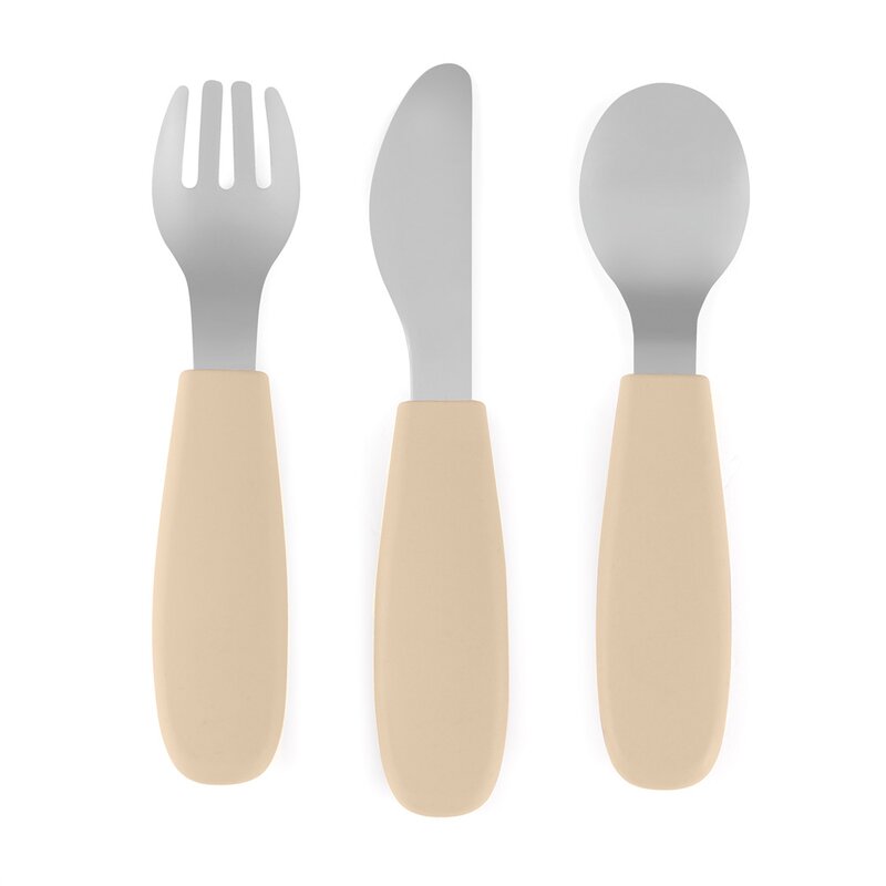 Set complet tacamuri, Petite&Mars, Take&Match, Din silicon si otel inoxidabil, Fara BPA, 12 luni+, Bej