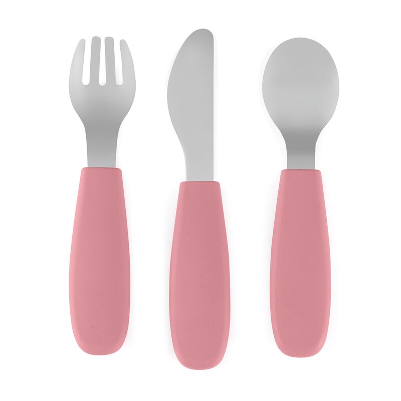 Set complet tacamuri, Petite&Mars, Take&Match, Din silicon si otel inoxidabil, Fara BPA, 12 luni+, Roz
