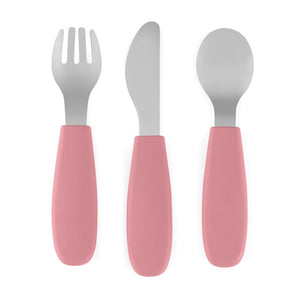 Set complet tacamuri, Petite&Mars, Take&Match, Din silicon si otel inoxidabil, Fara BPA, 12 luni+, Roz