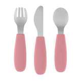 Set complet tacamuri, Petite&Mars, Take&Match, Din silicon si otel inoxidabil, Fara BPA, 12 luni+, Roz