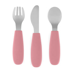 Set complet tacamuri, Petite&Mars, Take&Match, Din silicon si otel inoxidabil, Fara BPA, 12 luni+, Roz