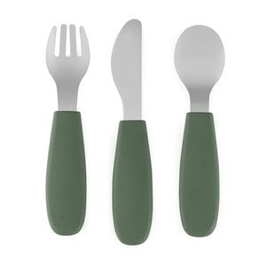 Set complet tacamuri, Petite&Mars, Take&Match, Din silicon si otel inoxidabil, Fara BPA, 12 luni+, Verde