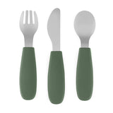 Set complet tacamuri, Petite&Mars, Take&Match, Din silicon si otel inoxidabil, Fara BPA, 12 luni+, Verde