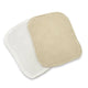 Set de 2 lavete, Qmini, Din bambus si muselina, Pentru ingrijirea corpului bebelusului, Materiale certificate Oeko Tex Standard 100, Beige Cream si Warm Beige