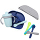 Set de masa complet, BBluv, Set, Include farfurie compartimentata, baveta portabila cu buzunar, Canuta si lingurita, Silicon, Fara BPA, Violet