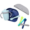 Set de masa complet, BBluv, Set, Include farfurie compartimentata, baveta portabila cu buzunar, Canuta si lingurita, Silicon, Fara BPA, Violet
