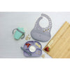 Set de masa complet, BBluv, Set, Include farfurie compartimentata, baveta portabila cu buzunar, Canuta si lingurita, Silicon, Fara BPA, Violet