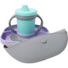 Set de masa complet, BBluv, Set, Include farfurie compartimentata, baveta portabila cu buzunar, Canuta si lingurita, Silicon, Fara BPA, Violet