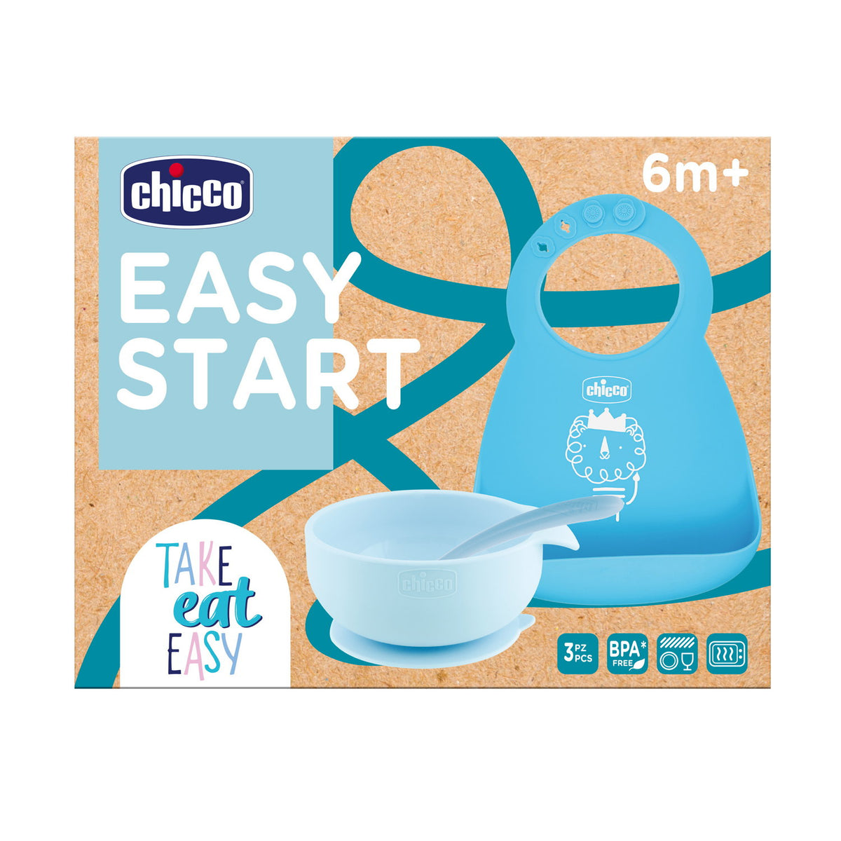 Set diversificare copii Chicco Easy Start, bleu, 6luni+ - gogobaby.ro