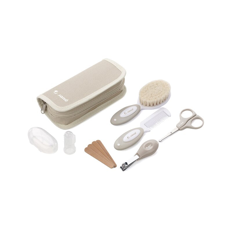 Set ingrijire, Jane, Basic, Contine forfecuta, unghiera, pile de unghii, perie de par, pieptene, degetar, periuta de dinti, Sand