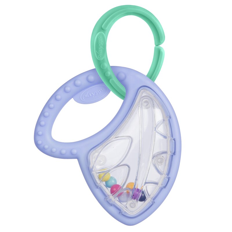 Set jucarii carucior si dentitie, Playgro, Clip Clop, Cu 3 jucarii, Cu 3 inele pentru dentitie, Cu diverse forme si texturi, Cu sunete si zornaieli, Dezvolta abilitatile motorii si imaginatia, 0 luni+, Clip Clop Sensory Garden Activity Gift Pack