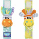 Set jucarii zornaitoare, Playgro, Include sosete interactive si 2 bratari, Inchidere cu velcro, Stimuleaza dezvoltarea senzoriala si tactila, 6 luni+, Jungle Wrist Rattle and Foot Finder