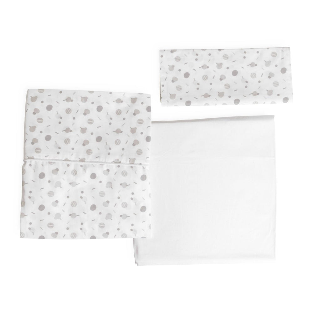 Set lenjerie din bumbac pentru patut Chicco Next2Me Forever, Conffeti, 0 luni+