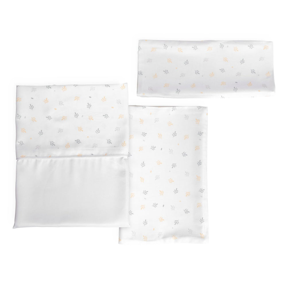 Set lenjerie din fibra bambus pentru patut Chicco Next2Me Forever, Foliage, 0 luni+