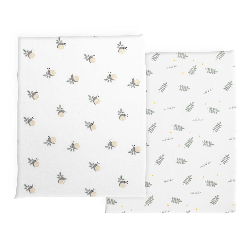Set lenjerie din fibra bambus pentru patut Chicco Next2Me Forever, Greenery, 0 luni+