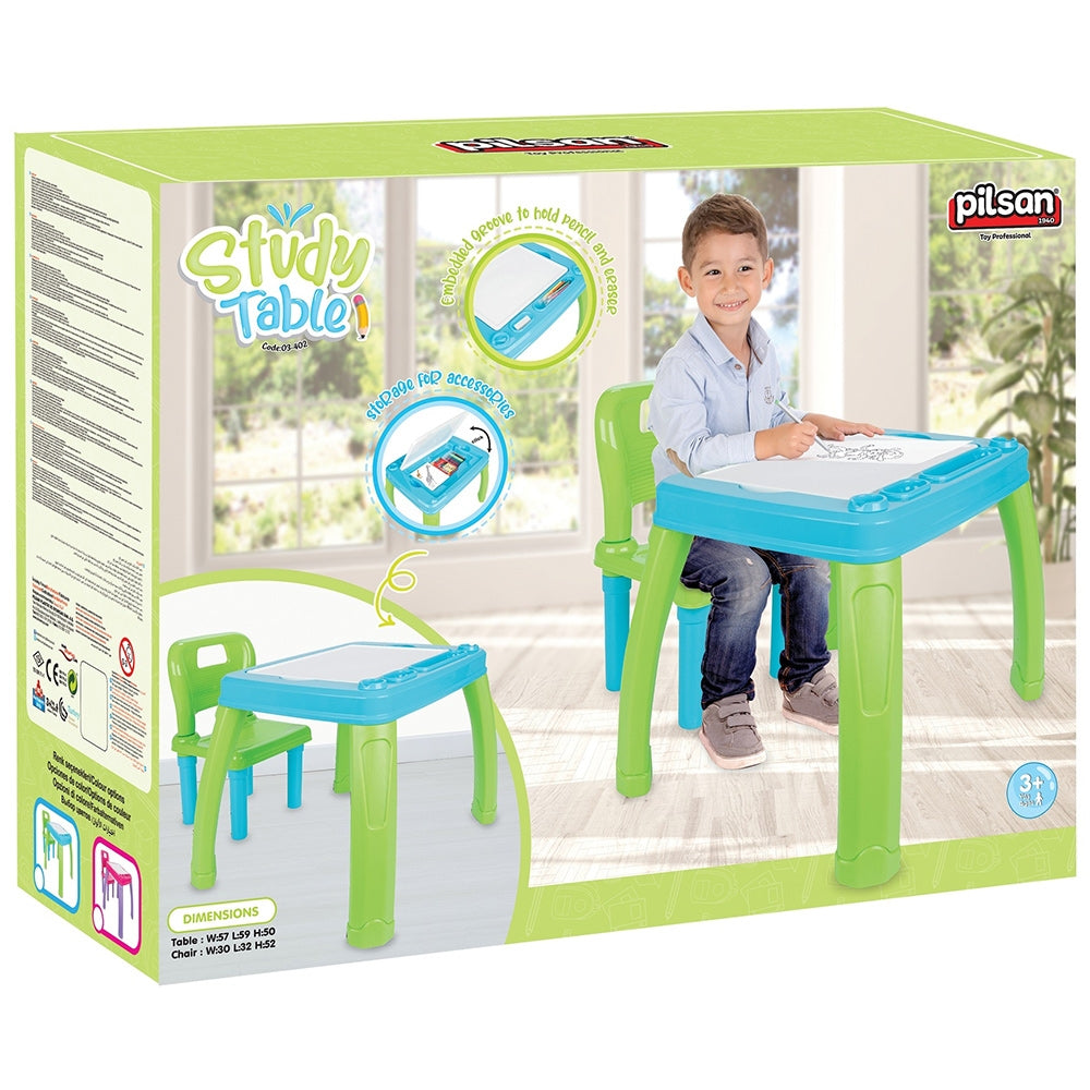 Set Masuta cu scaun pentru copii Pilsan Study Table blue - gogobaby.ro