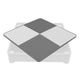 Set masuta si doua scaune, New Baby, Pentru copii, Grey and White, Cu parte detasabila si reversibila, Partea reversibila pentru Lego Duplo