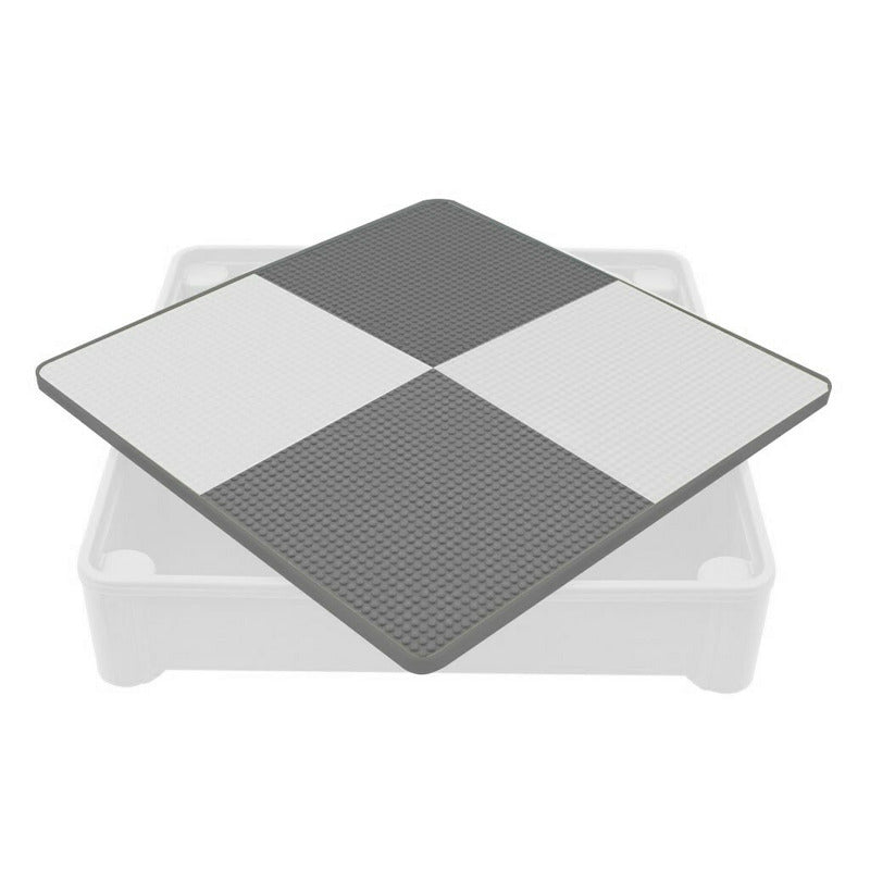 Set masuta si doua scaune, New Baby, Pentru copii, Grey and White, Cu parte detasabila si reversibila, Partea reversibila pentru Lego Duplo - gogobaby.ro