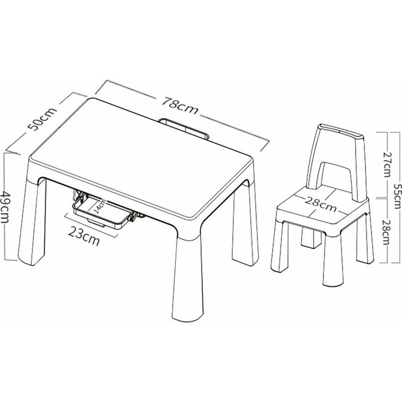 Set masuta si doua scaune, FreeON, Neo, Pentru copii, Cu doua sertare, Cu masa reglabila la doua inaltimi, Conform cu standardele europene de securitate EN71-1;2018, EN71-2:2020, EN71-3:2021, Roz