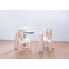 Set masuta si doua scaune, FreeON, Neo, Pentru copii, Cu doua sertare, Cu masa reglabila la doua inaltimi, Conform cu standardele europene de securitate EN71-1;2018, EN71-2:2020, EN71-3:2021, Roz