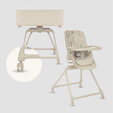 Set multifunctional cu patut, sezlong si scaun de masa, Lionelo, Maddie, Functie 360, Pliere rapida, Roti incluse, Reglaj pentru sezut si suportul de picioare, Husa detasabila, lavabila, 0-36 luni, Pana la 15 kg, Bej