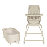 Set multifunctional cu patut, sezlong si scaun de masa, Lionelo, Maddie, Functie 360, Pliere rapida, Roti incluse, Reglaj pentru sezut si suportul de picioare, Husa detasabila, lavabila, 0-36 luni, Pana la 15 kg, Bej