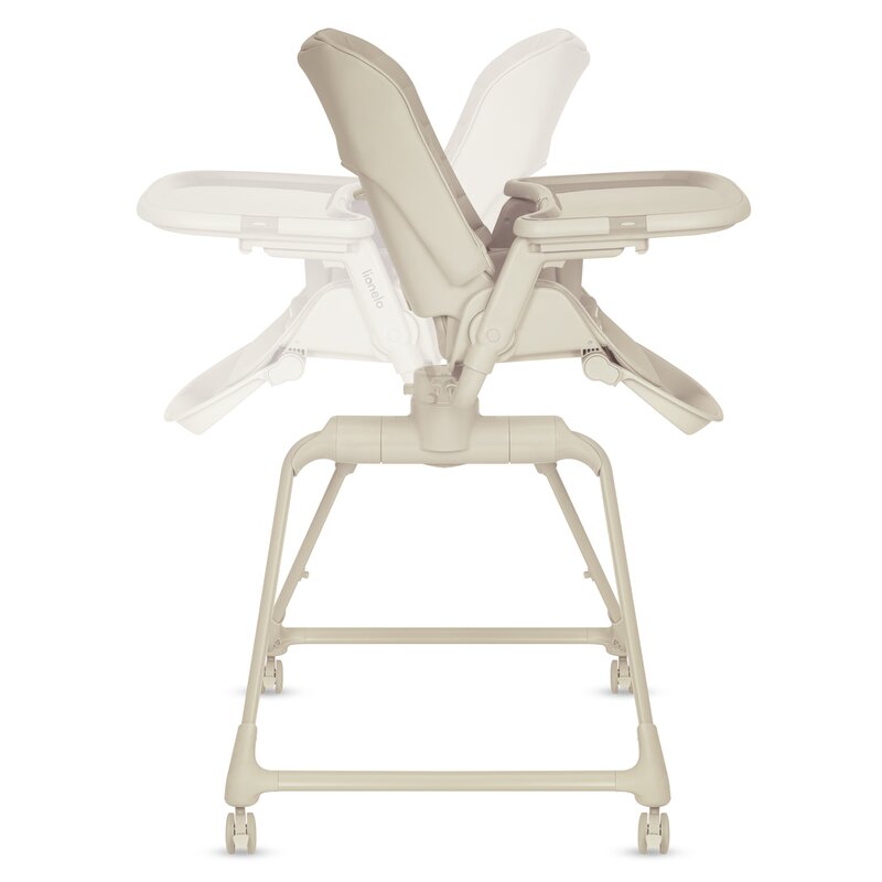 Set multifunctional cu patut, sezlong si scaun de masa, Lionelo, Maddie, Functie 360, Pliere rapida, Roti incluse, Reglaj pentru sezut si suportul de picioare, Husa detasabila, lavabila, 0-36 luni, Pana la 15 kg, Bej