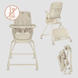 Set multifunctional cu patut, sezlong si scaun de masa, Lionelo, Maddie, Functie 360, Pliere rapida, Roti incluse, Reglaj pentru sezut si suportul de picioare, Husa detasabila, lavabila, 0-36 luni, Pana la 15 kg, Bej