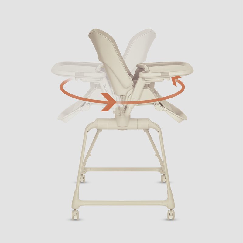 Set multifunctional cu patut, sezlong si scaun de masa, Lionelo, Maddie, Functie 360, Pliere rapida, Roti incluse, Reglaj pentru sezut si suportul de picioare, Husa detasabila, lavabila, 0-36 luni, Pana la 15 kg, Bej