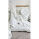 Set paturica si perna, MimiNu, Cu fata de perna inclusa Din muselina bumbac certificat Oeko Tex Standard 100, Perna 30x35cm, Paturica 60x70cm, Cu volane, Cream