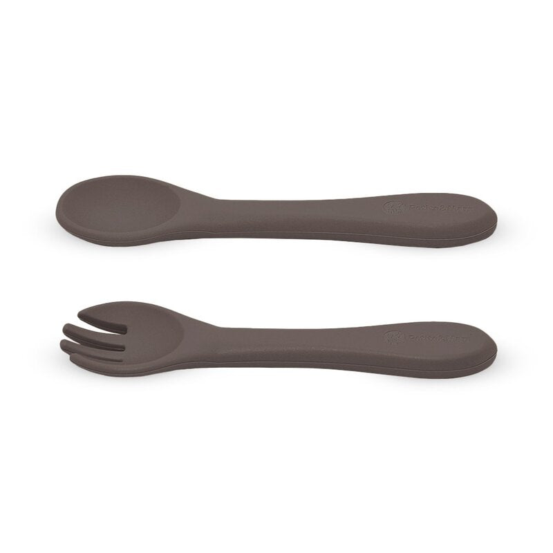 Set tacamuri, Petite&Mars, Take&Match, Din silicon, Forma ergonomica, Delicate cu gingiile, Adecvate pentru masina de spalat vase, Fara BPA, 6 luni+, Bitter Cocoa, Maro