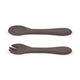 Set tacamuri, Petite&Mars, Take&Match, Din silicon, Forma ergonomica, Delicate cu gingiile, Adecvate pentru masina de spalat vase, Fara BPA, 6 luni+, Bitter Cocoa, Maro