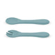 Set tacamuri, Petite&Mars, Take&Match, Din silicon, Forma ergonomica, Delicate cu gingiile, Adecvate pentru masina de spalat vase, Fara BPA, 6 luni+, Frosted Sky, Albastru