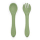 Set tacamuri, Petite&Mars, Take&Match, Din silicon, Forma ergonomica, Delicate cu gingiile, Adecvate pentru masina de spalat vase, Fara BPA, 6 luni+, Sweet Pea, Verde