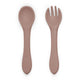 Set tacamuri, Petite&Mars, Take&Match, Din silicon, Forma ergonomica, Delicate cu gingiile, Adecvate pentru masina de spalat vase, Fara BPA, 6 luni+, Velvet Latte, Maro pudrat