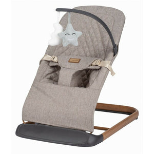 Sezlong balansoar, FreeON, Serene, Pana la 9 kg, Cu centura in 3 puncte, Spatar reglabil in 3 etape, Cu bara de jucarii, 70 x 45 x 56 cm, 0 luni+, Beige