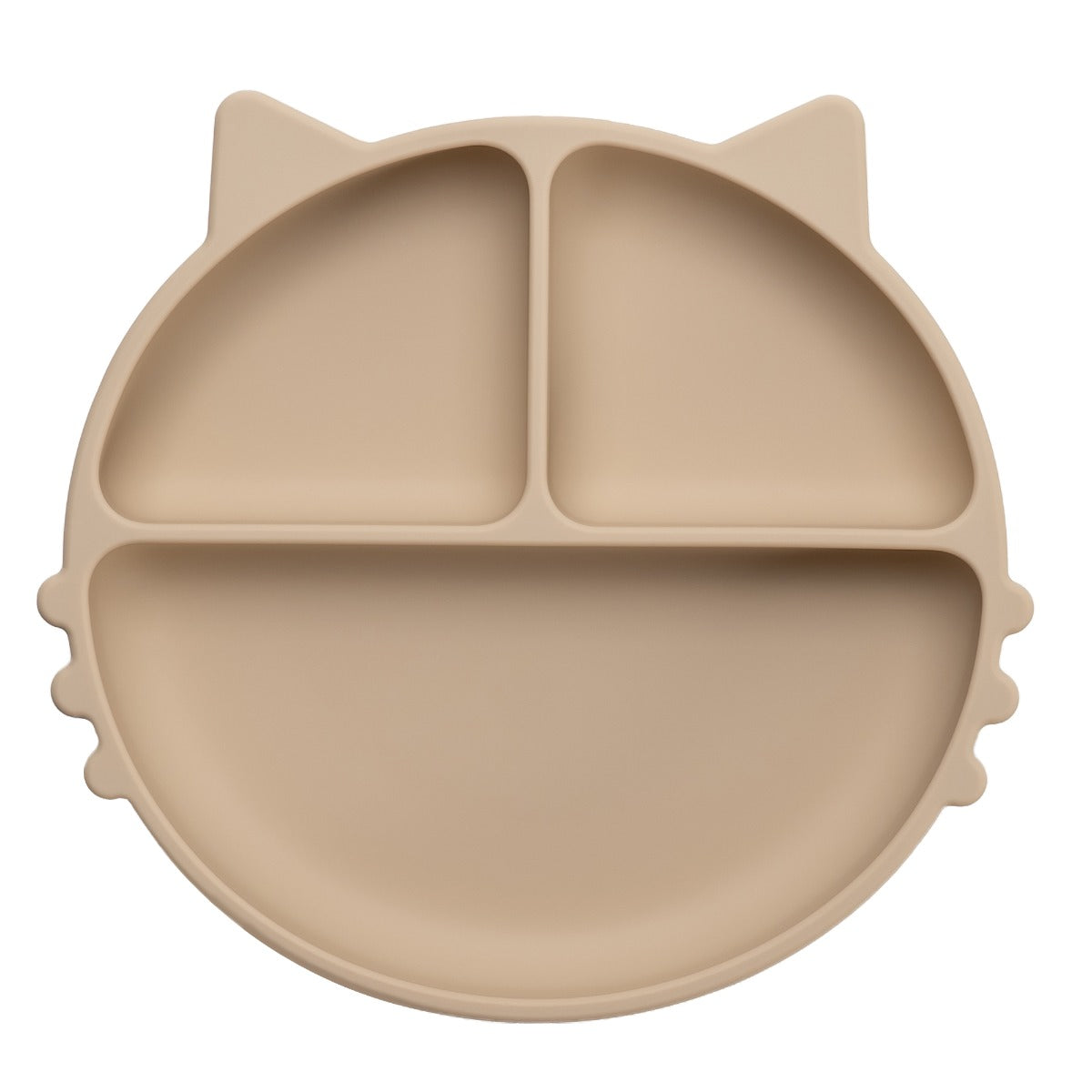 Farfurie compartimentata din silicon cu ventuza, AppeKids - Kitty - Bubble Beige - gogobaby.ro