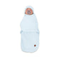 Sistem de infasare si caciulita, MimiNu, Pentru bebe, 0 - 3 luni, Leo, Din bumbac interlock certificat Oeko Tex Standard 100, Soft Blue