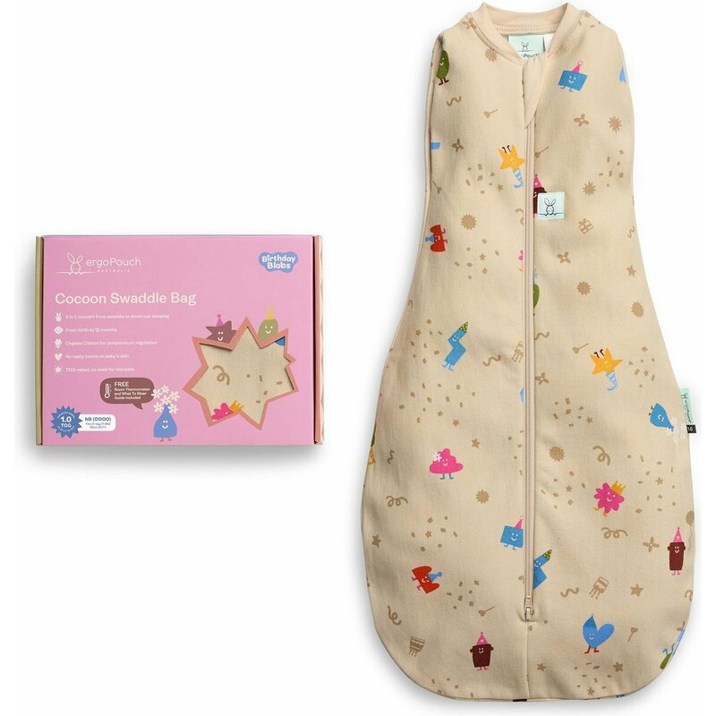 Sistem de infasat si sac de dormit, ErgoPouch, 2 in 1, 0-3 luni, 3-6 kg, TOG 1, Bumbac organic, Fermoar bidirectional, Transformabil, Lavabil la masina, Certificat non-toxic, Premiat in Australia, Multicolor - gogobaby.ro