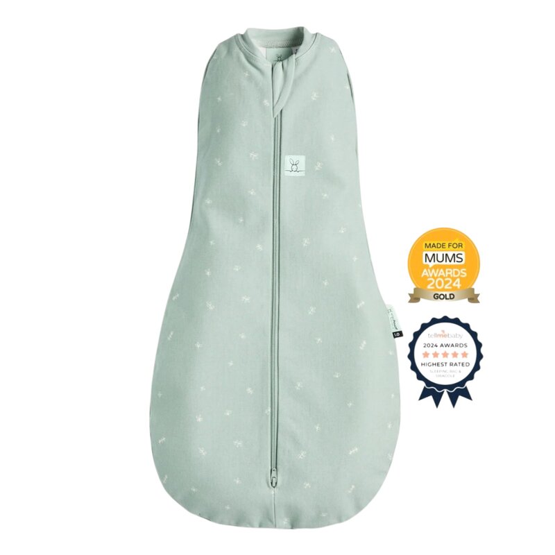 Sistem de infasat si sac de dormit, ErgoPouch, 2 in 1, 3-6 luni, 6-8 kg, TOG 0.2, Bumbac organic, Fermoar bidirectional, Transformabil, Lavabil la masina, Certificat non-toxic, Premiat in Australia, Verde - gogobaby.ro