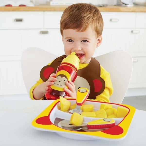 Skip Hop Bavetica de silicon Fold & Go Zoo - Maimutica - gogobaby.ro