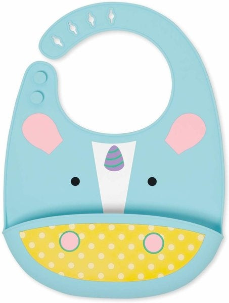 Skip Hop Bavetica de silicon Fold & Go Zoo - Unicorn - gogobaby.ro