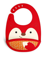 Skip Hop Bavetica din silicon Zoo Fold & Go - Vulpe