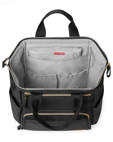 Skip Hop - Geanta pentru scutece tip rucsac, cu deschidere larga - Black - gogobaby.ro