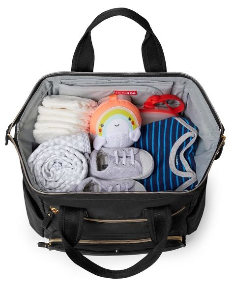 Skip Hop - Geanta pentru scutece tip rucsac, cu deschidere larga - Black - gogobaby.ro