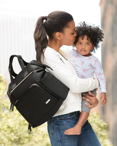 Skip Hop - Geanta pentru scutece tip rucsac, cu deschidere larga - Black - gogobaby.ro
