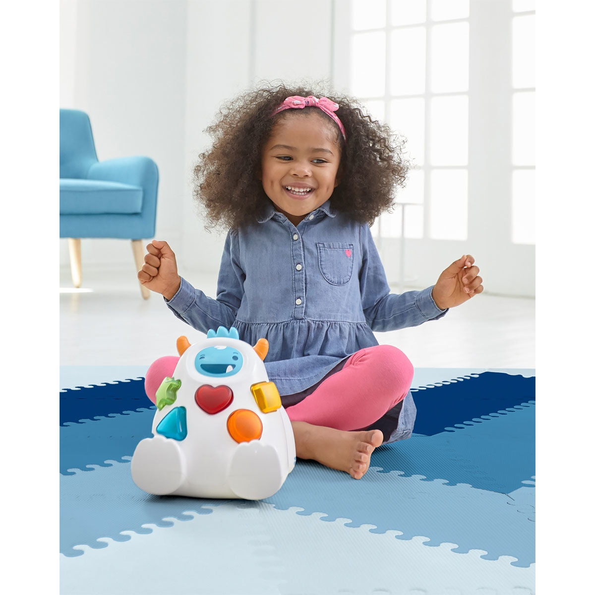 Skip Hop Covoras de joaca puzzle – Geometric Playspot - Blue Ombre - gogobaby.ro