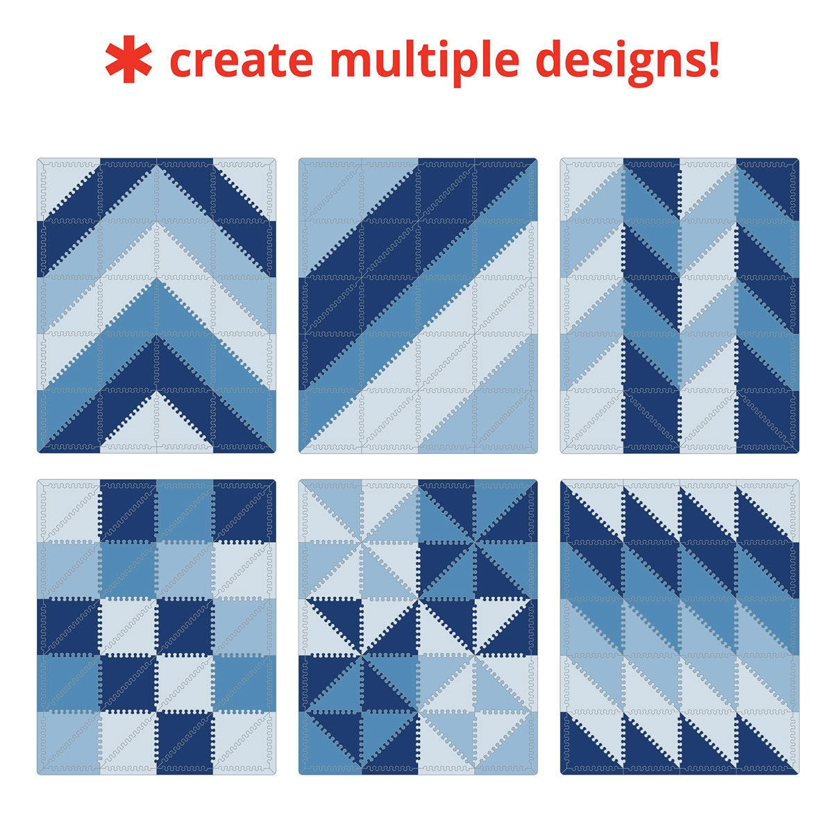Skip Hop Covoras de joaca puzzle – Geometric Playspot - Blue Ombre - gogobaby.ro