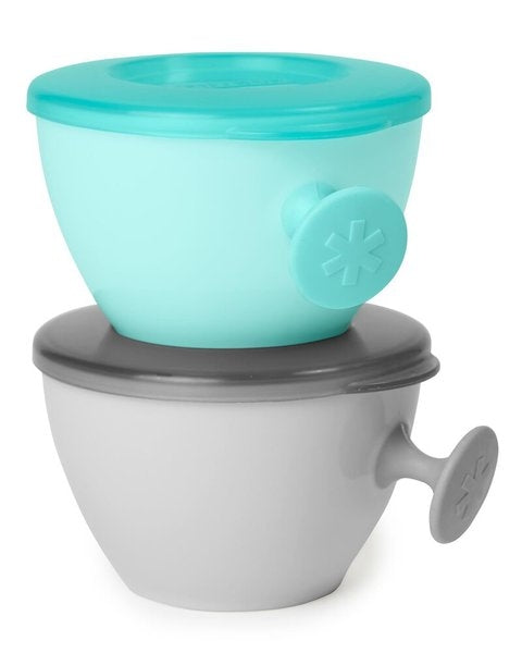 Skip Hop - Set 2 boluri ergonomice - Soft gri + turcoaz - gogobaby.ro